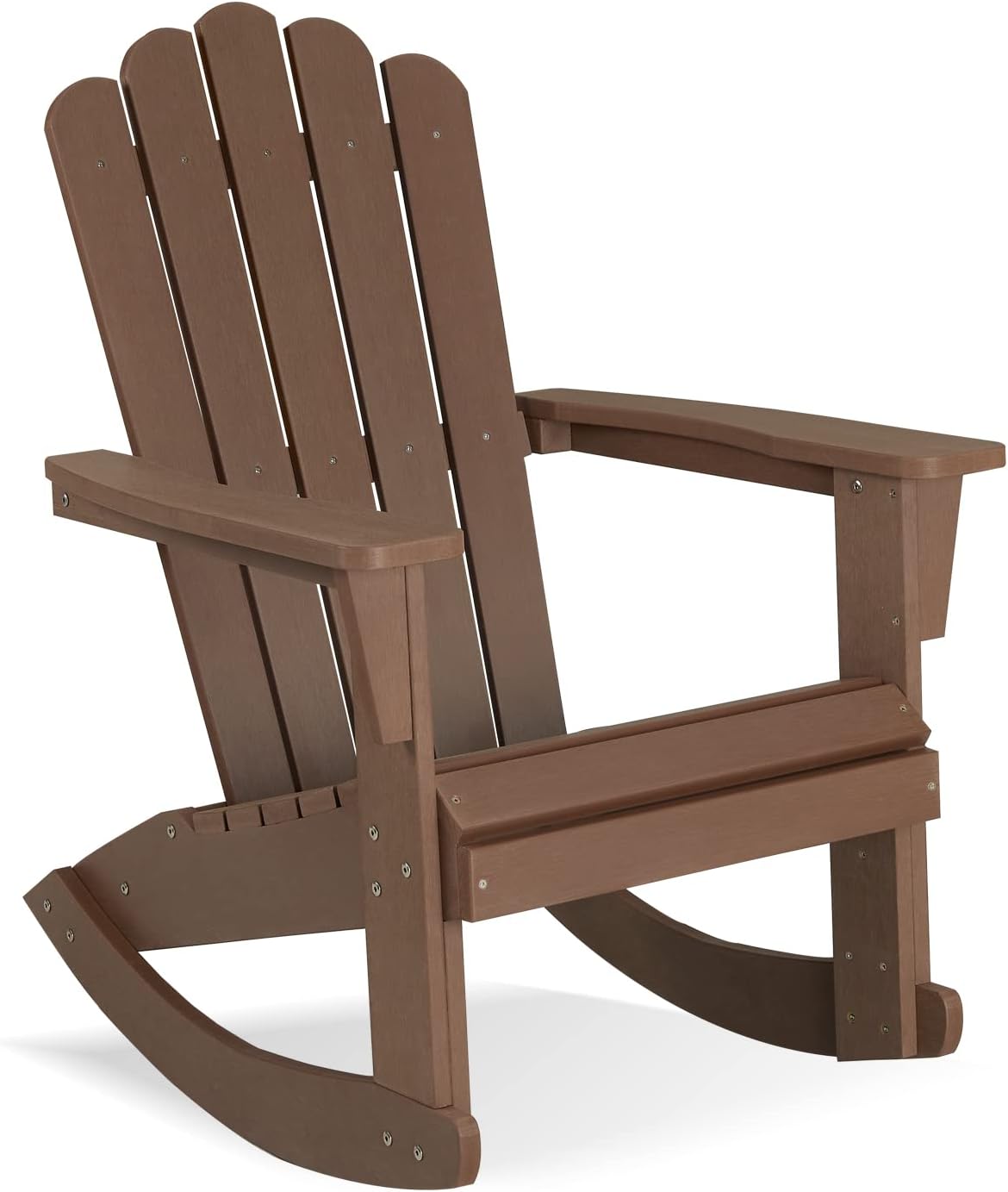 Psilvam Adirondack Patio Rocking Chair, Poly Lumber Porch Rocker with High Back, 350Lbs Support Adirondack Rocking Chairs for Both Outdoor and Indoor, Poly Rocker Chair Looks Like Real Wood