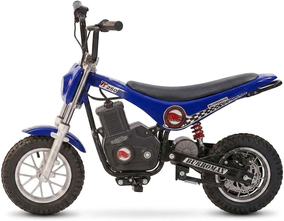 Burromax TT250 Electric Dirt Bike for Kids, 250w 24v 7ah, 2 Speeds, 14 Mph, Up to 150lb Rider, Off-Road Electric Mini Bike