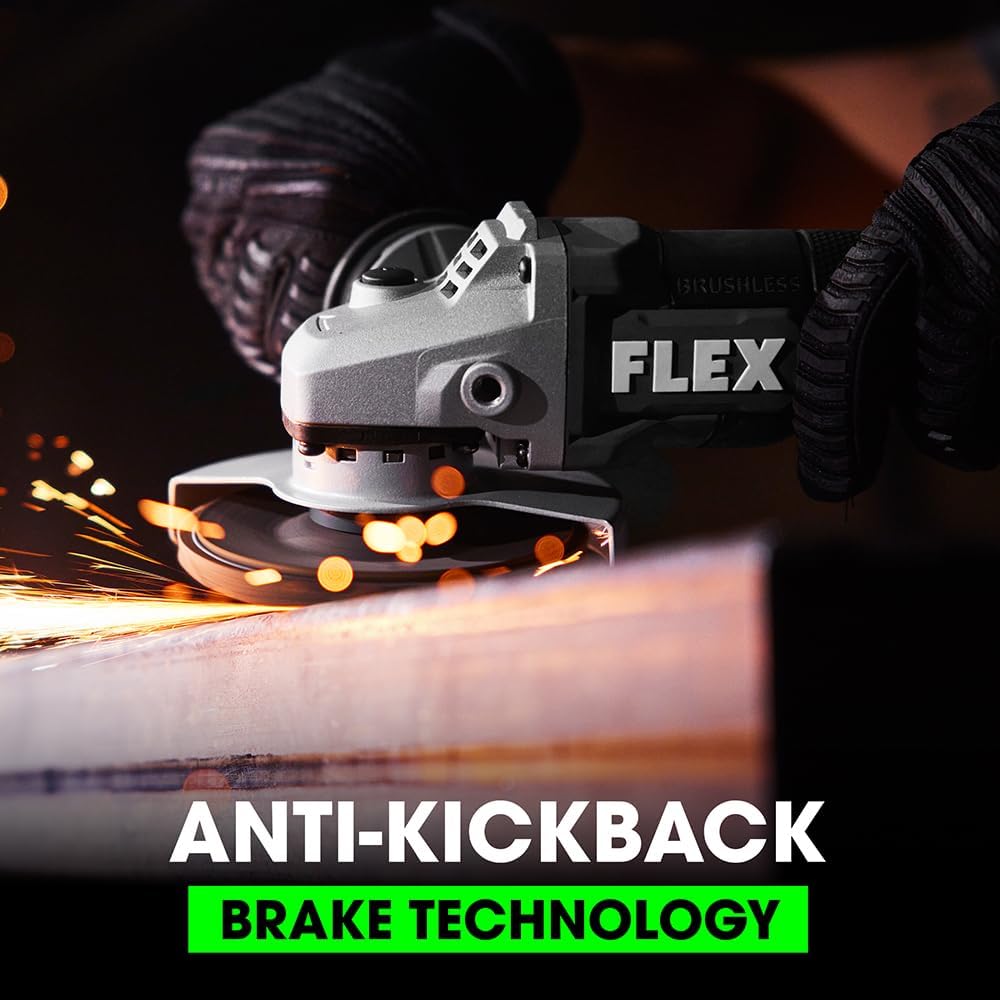FLEX 24V Brushless Cordless 5-Inch 10,000 RPM Variable Speed Paddle Switch Angle Grinder Tool Only, Battery and Charger Not Included - FX3171A-Z