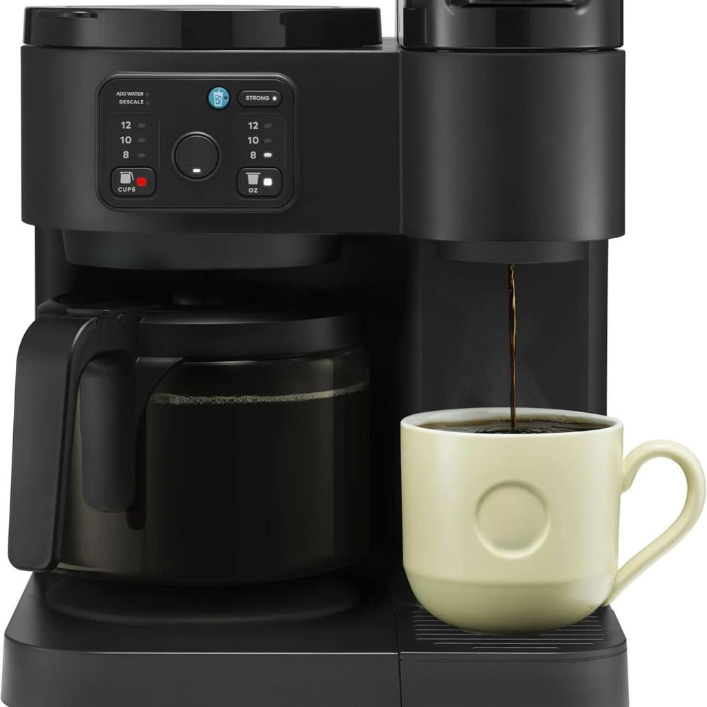 K-Duo Essentials Coffee Maker for Hot and Iced Drinks, Single Serve KCup Pod Brewer and 12 Cup Carafe Drip Coffee Pot, 72 oz Water Reservoir,Pause & Pour Feature, Perfect for Home & Office Use