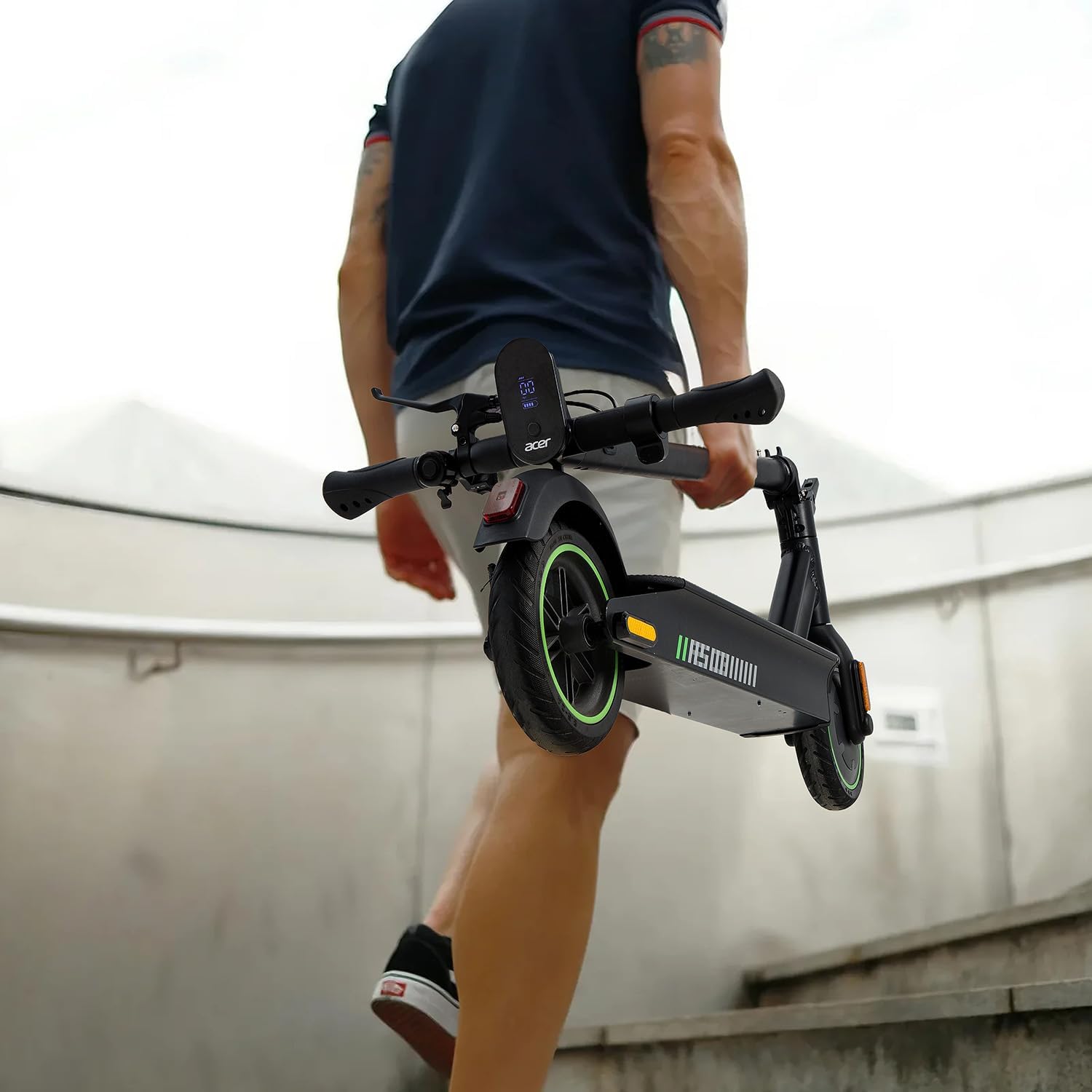 Electric Scooter, 250W Motor, 18Miles Long Range & 15.5 MPH Top Speed, 8.5' Solid Tires, Folding Commuter Escooter with Turn Signals, Cruise Control, Dual Brakes for Adults and Teens, ES Series 3