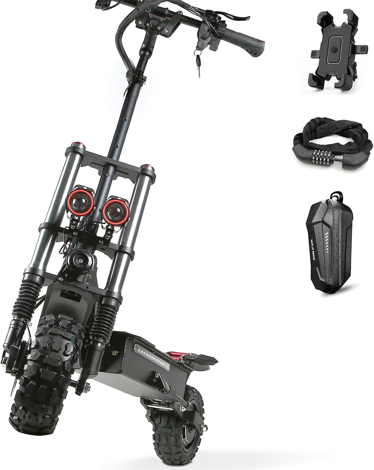 COFANSON Adult Electric Scooter 5600W Dual Motor with Seat, Top Speed 50mph, Range 50-60 Miles, Foldable Commuter Electric Scooter