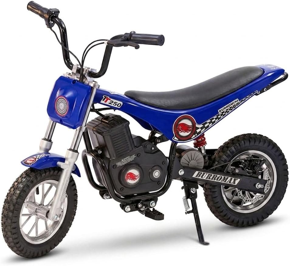 Burromax TT250 Electric Dirt Bike for Kids, 250w 24v 7ah, 2 Speeds, 14 Mph, Up to 150lb Rider, Off-Road Electric Mini Bike