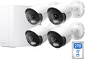 4K PoE Security Camera System with NVR, 4× 8MP Wired Outdoor Cameras, 24/7 Local Recording, No Monthly Fees, AI Human & Vehicle Detection, 2TB HDD Included, IP67, for Home & Small Business