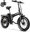 1000W Folding Electric Bike, 48V 20AH Large Removable Battery E Bike, 30+MPH, 80 Miles Max Range, 20' Fat Tire Electric Bike for Adults, Adult Electric Bicycles for Commute, 7-Speed