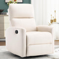 HAOMARKETS Swivel Rocker Recliner Chair, Manual Faux Leather Glider Rocking Recliners for Adults, 360° Swivel Nursery Reclining Sofa with Padded Backrest for Living Room, White