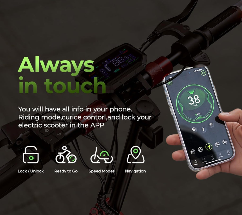 isinwheel Electric Scooter for Adults, 1000/800W Motor Up to 28 MPH, 37/28 Miles Range, APP Control, NFC Lock, 11/10' Off-Road Tires, Foldable Commuting E Scooter with Dual Suspension