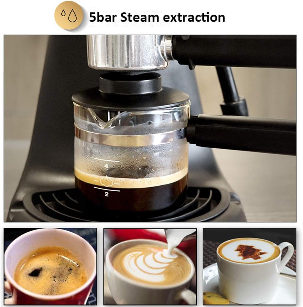 Coffee Machine Coffee Machine Espresso Machine,5 Bar Pressure Pump,730W Coffee Maker 250Ml, Bar Ista Style Coffee Machine,Black