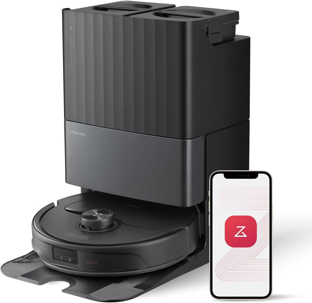 roborock Qrevo Master Robot Vacuum and Mop Combo, 10,000Pa Suction, FlexiArm Design Side Brush & Mop, Self-Emptying&Refilling, Dock Self-Cleaning, Black (Renewed)