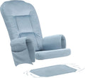BECHAEO 5PCS Velvet Glider Rocker Replacement Cushions with Ottoman Cover Soft Thicken Rocking Chair Cushion Set for Indoor Nursery Glider Rocking Chair, Baby Blue
