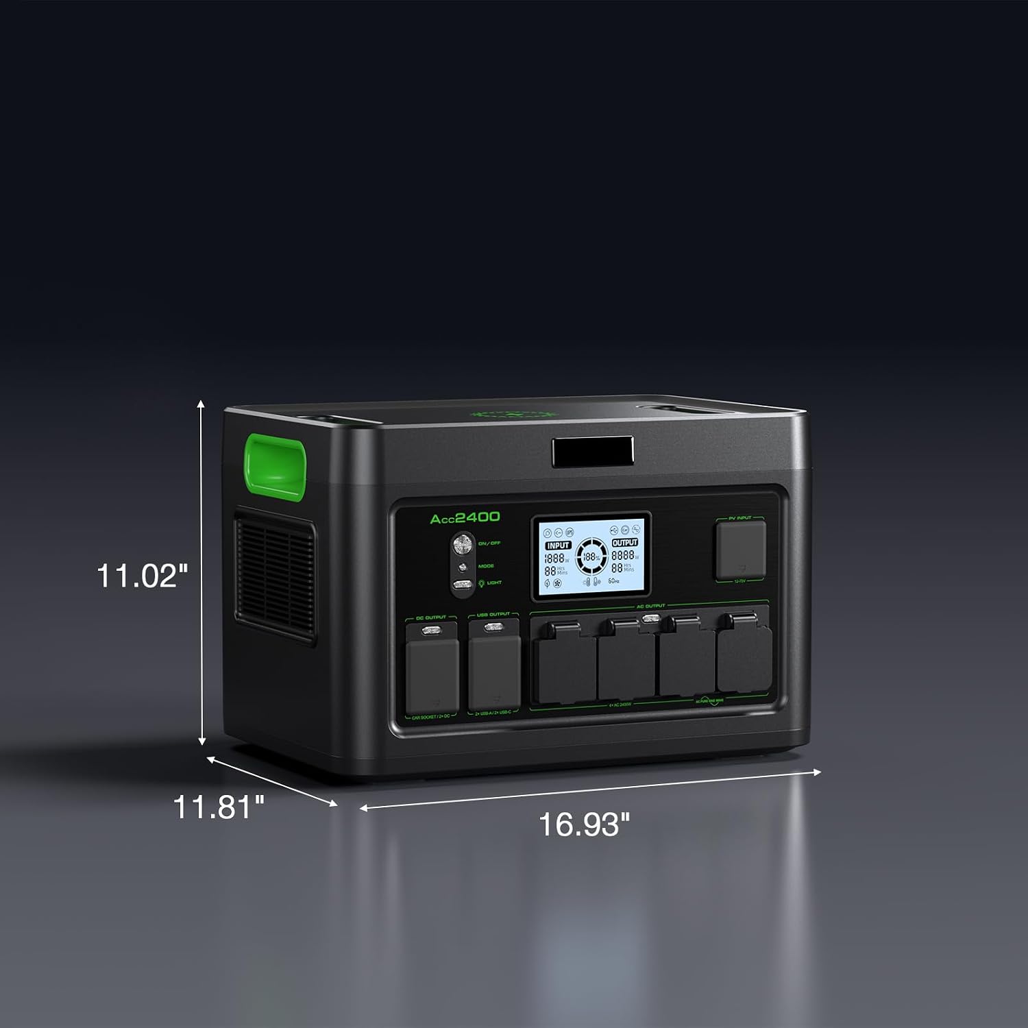 Portable Power Station 2400W (Peak 4800W), 1843Wh LiFePO4 Solar Generator, 12 Outlets with 100W USB-C PD Fast Charging, Pure Sine Wave AC for Home Backup, RV Camping, Emergency & Off-Grid Living