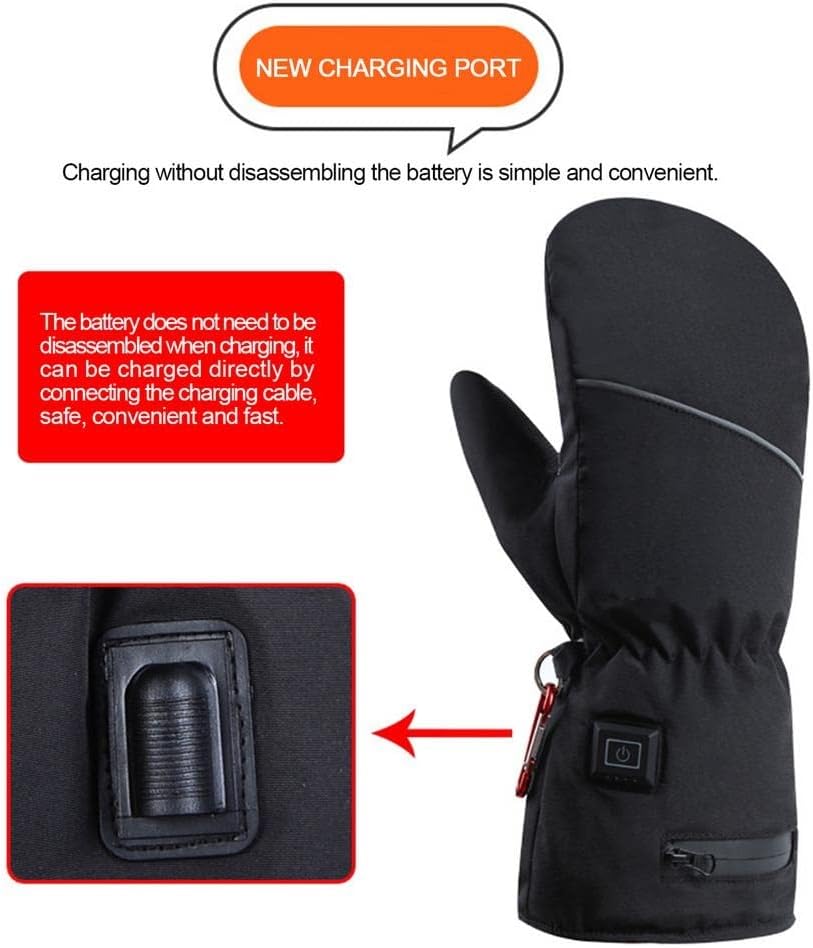 Winter Thermal Ski Cycling Heating Glove Men Women Electric Heated Gloves with 2pcs Battery Hand Warmer Mitten