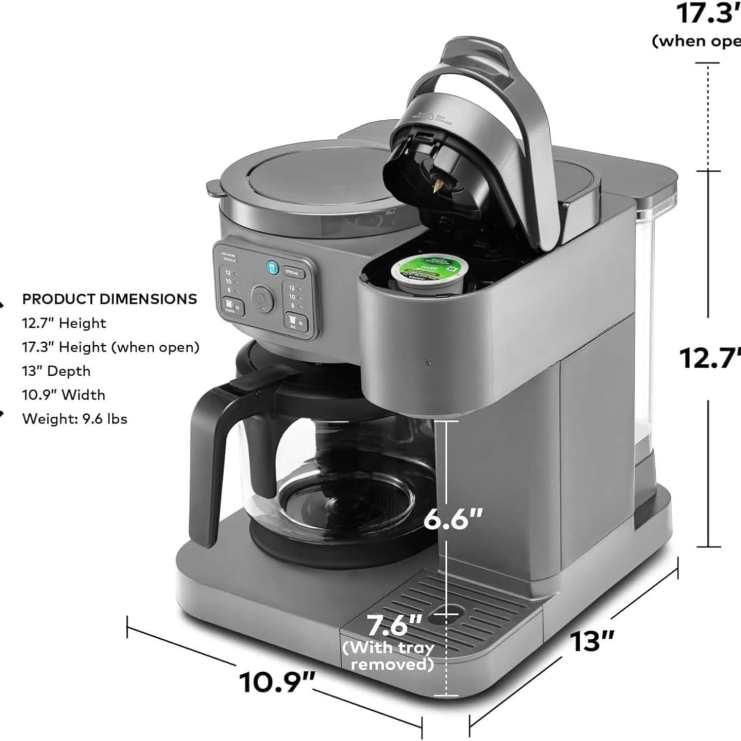 K-Duo Essentials Coffee Maker for Hot and Iced Drinks, Single Serve KCup Pod Brewer and 12 Cup Carafe Drip Coffee Pot, 72 oz Water Reservoir,Pause & Pour Feature, Perfect for Home & Office Use