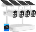 Hiseeu Solar Wireless Security Camera System Outdoor, 10-Channel 2K NVR, 4MP Battery Cameras, AI Human Detection, Color Night Vision, 2-Way Audio, 1TB HDD
