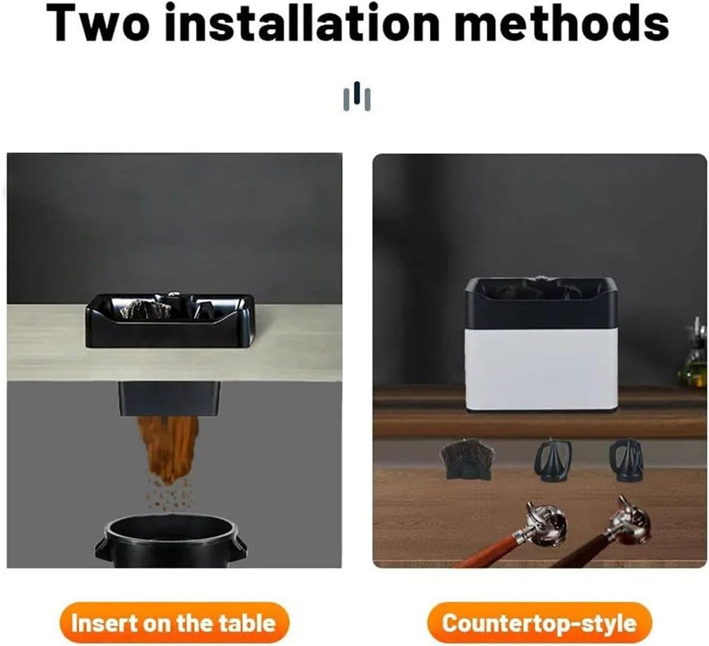 Electric Portafilter Cleaning Machine, Automatic Coffee Grounds Cleaning Machine with 3 Scrapers & 1 Brush Head