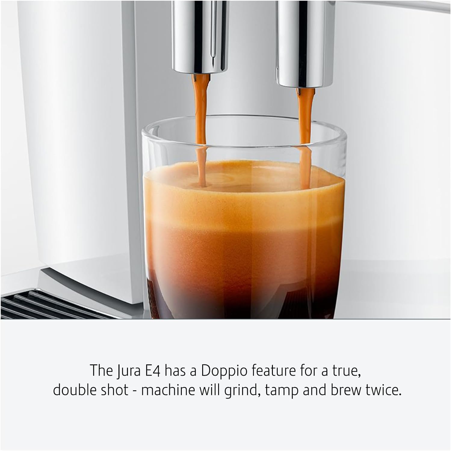 Jura E4 Automatic Coffee Machine (Piano White) with CLEARYL Smart+ Water Filtration, 6 Cleaning Tablets and East Coast Blend Whole Bean Coffee (4 Items)