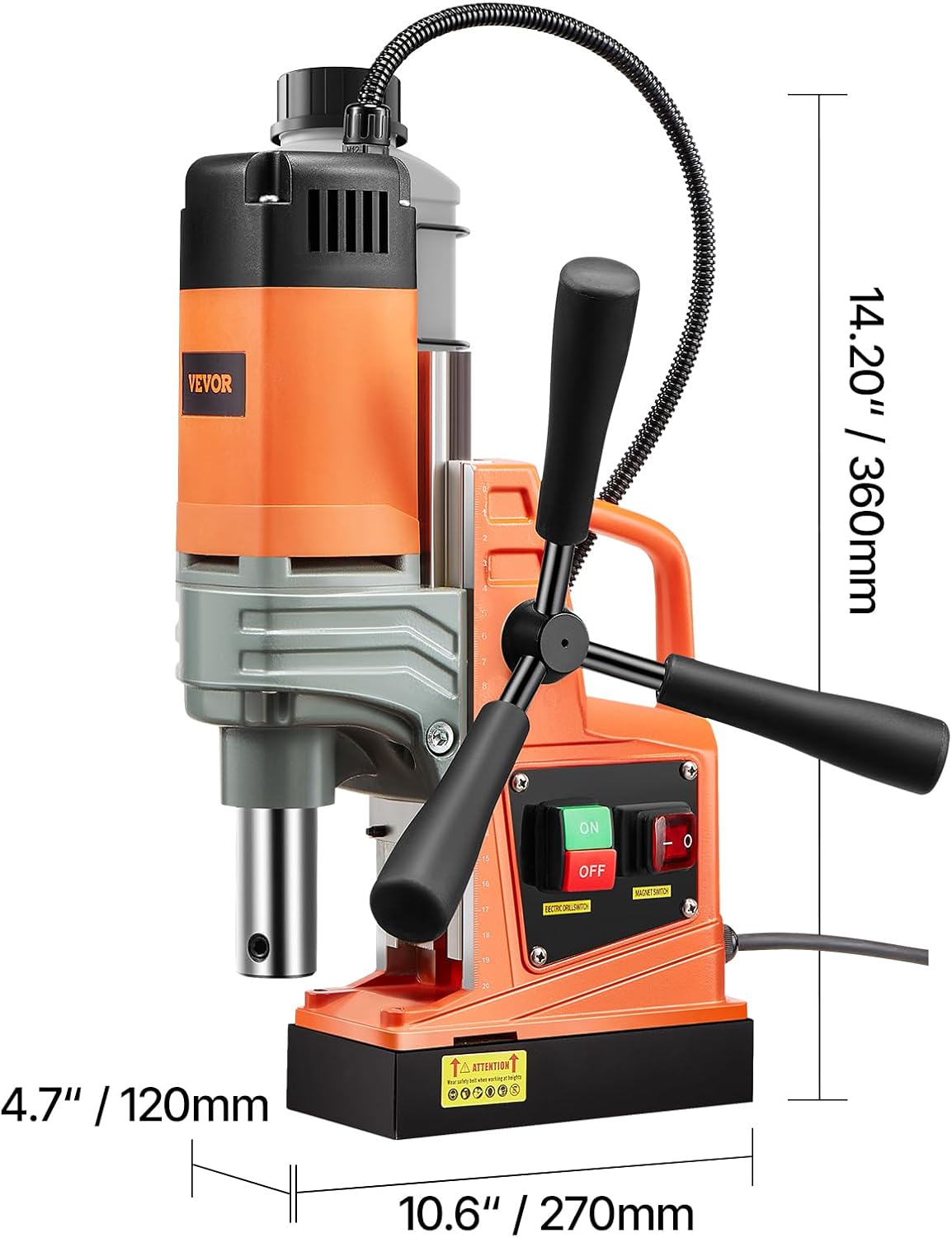VEVOR Mag Drill Press, 1300W 1.57' Boring Diameter, 2922lbf Power Portable Magnetic Drill, 810 PRM, Electric Drilling Machine for Metal Surface, Industrial and Home Improvement