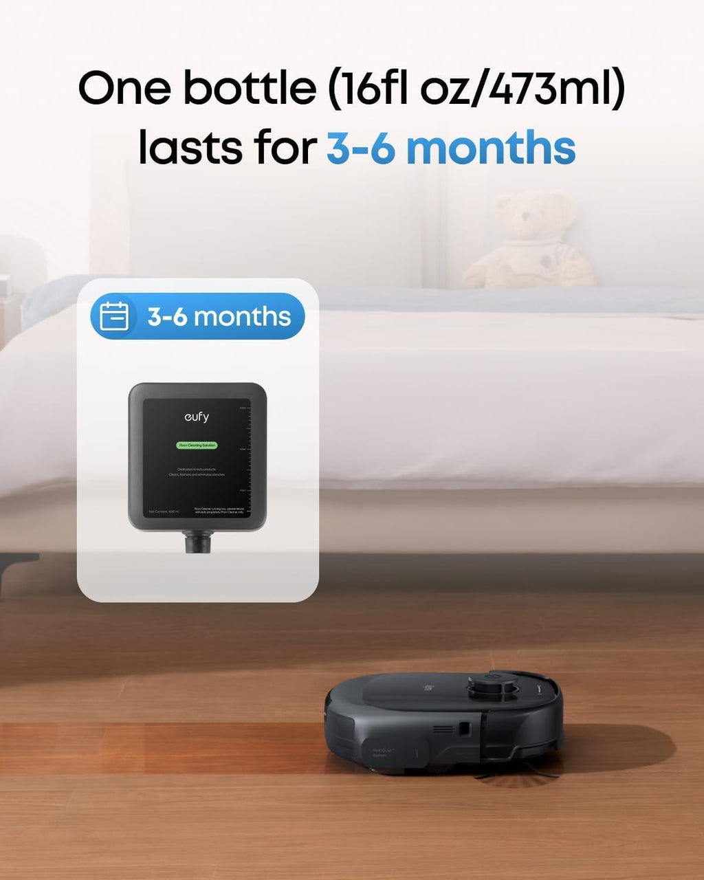 eufy E25 Omni Robot Vacuum and Mop Combo,HydroJet System, 20,000Pa Turbo Suction, Zero-Tangle Design, Auto-Empty & Self-Cleaning All-in-One Station + Official Floor Cleaning Solution*1