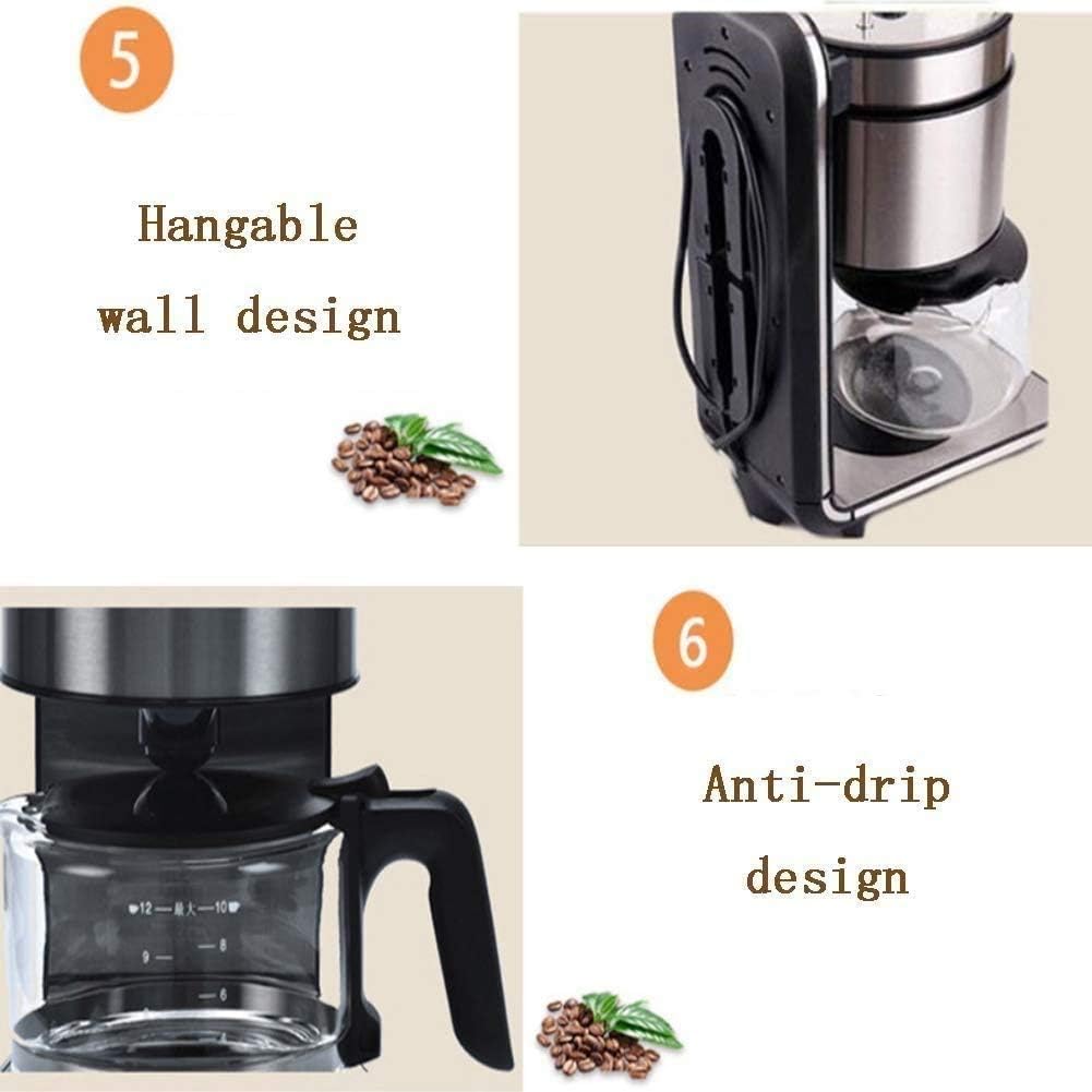 Coffee Maker, Coffee Maker Brewer for K-Cup Pod & Ground Coffee, Coffee Machine and Coffee Grinder Bundle, Stainless Steel Coffee Machine Home Automatic Drip Coffee Maker