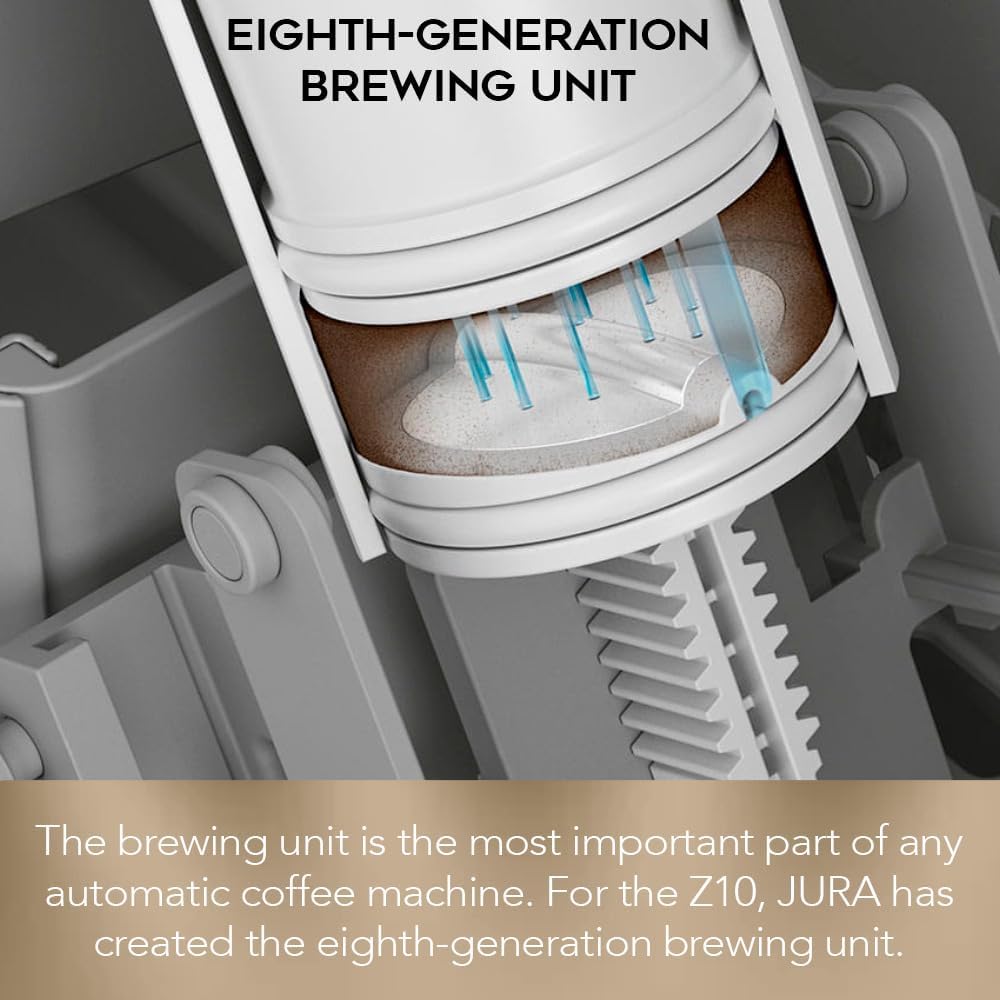 Jura Z10 Automatic Coffee Machine with Product Recognizing Grinder and One-Touch Bundle with Filter Cartridge Water Stabilizer, Capresso Coffee Bean and Accessories (6 Items)