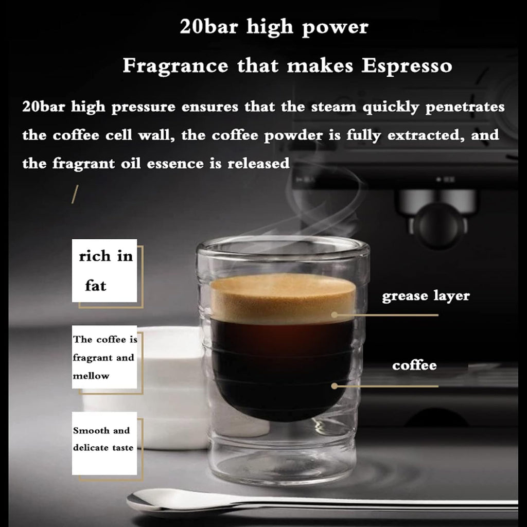 Coffee machine Espresso Machine 20 Bar Espresso Maker Small Commercial Steam Coffee Machine For Home Use,Double Cup Split, Suitable For Cappuccino Mocha Latte
