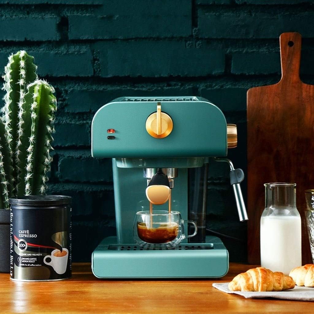 Coffee Machine Retro Semi-Automatic Coffee Machine Household Espresso Pump Type Mini Integrated Milk Frother Household appliances