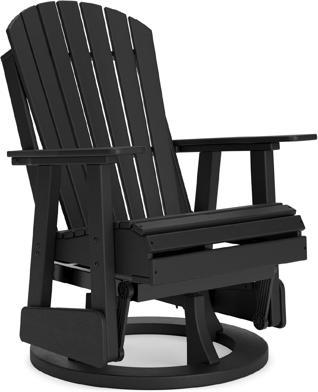 Signature Design by Ashley Hyland Wave Modern Outdoor Swivel Glider Chair, Gentle Gliding Motion, Stainless Steel Hardware and HDPE, 30.88' W x 30.5' D x 41.63' H, Black