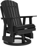 Signature Design by Ashley Hyland Wave Modern Outdoor Swivel Glider Chair, Gentle Gliding Motion, Stainless Steel Hardware and HDPE, 30.88' W x 30.5' D x 41.63' H, Black