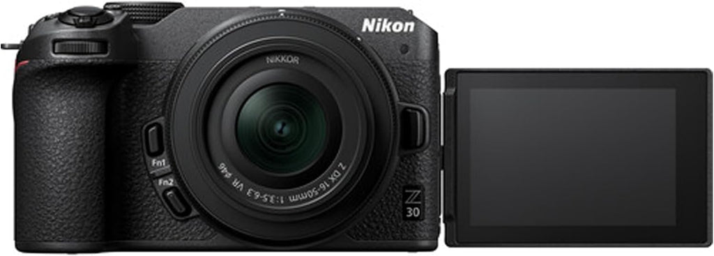 Nikon Z30 Mirrorless Digital Camera W/Nikkor Z 16-50mm Lens + 128GB Memory, LED Light, Microphone, Filters, Case, Tripod, and More (34pc Video Bundle) (Renewed)