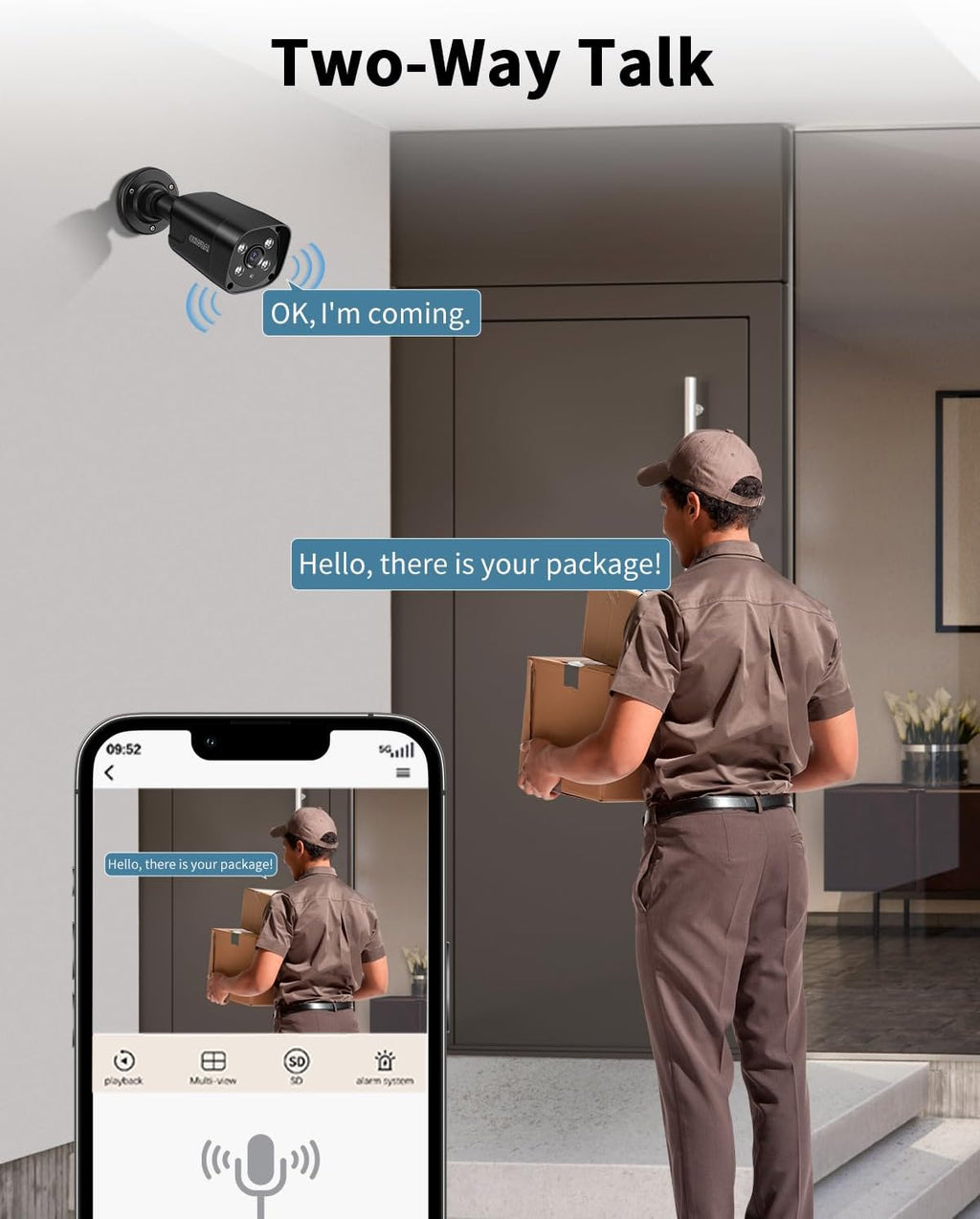 《4K Ultra HD & 100FT IR Night Vision》PoE Outdoor Security Camera System, Wired Cameras for Home Security, NVR Video Surveillance Kit with Motion Detection
