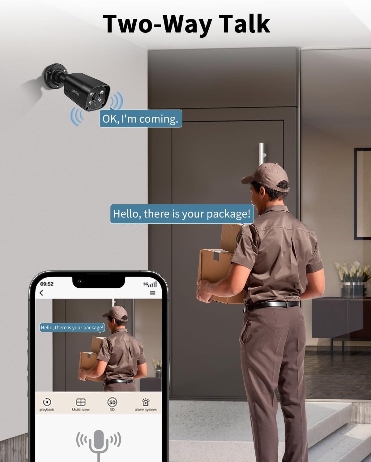 《4K Ultra HD & 100FT IR Night Vision》PoE Outdoor Security Camera System, Wired Cameras for Home Security, NVR Video Surveillance Kit with Motion Detection