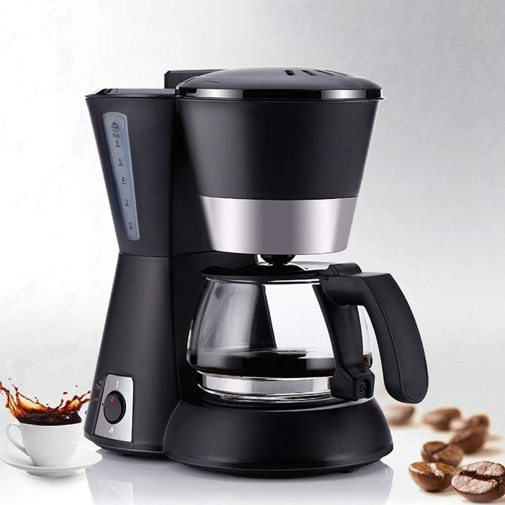 Coffee Machine Coffee Machine 650Ml Household Office American Style Drip Tea/Coffee Making 6 Cups Coffee Maker 600W Temperature Control Black
