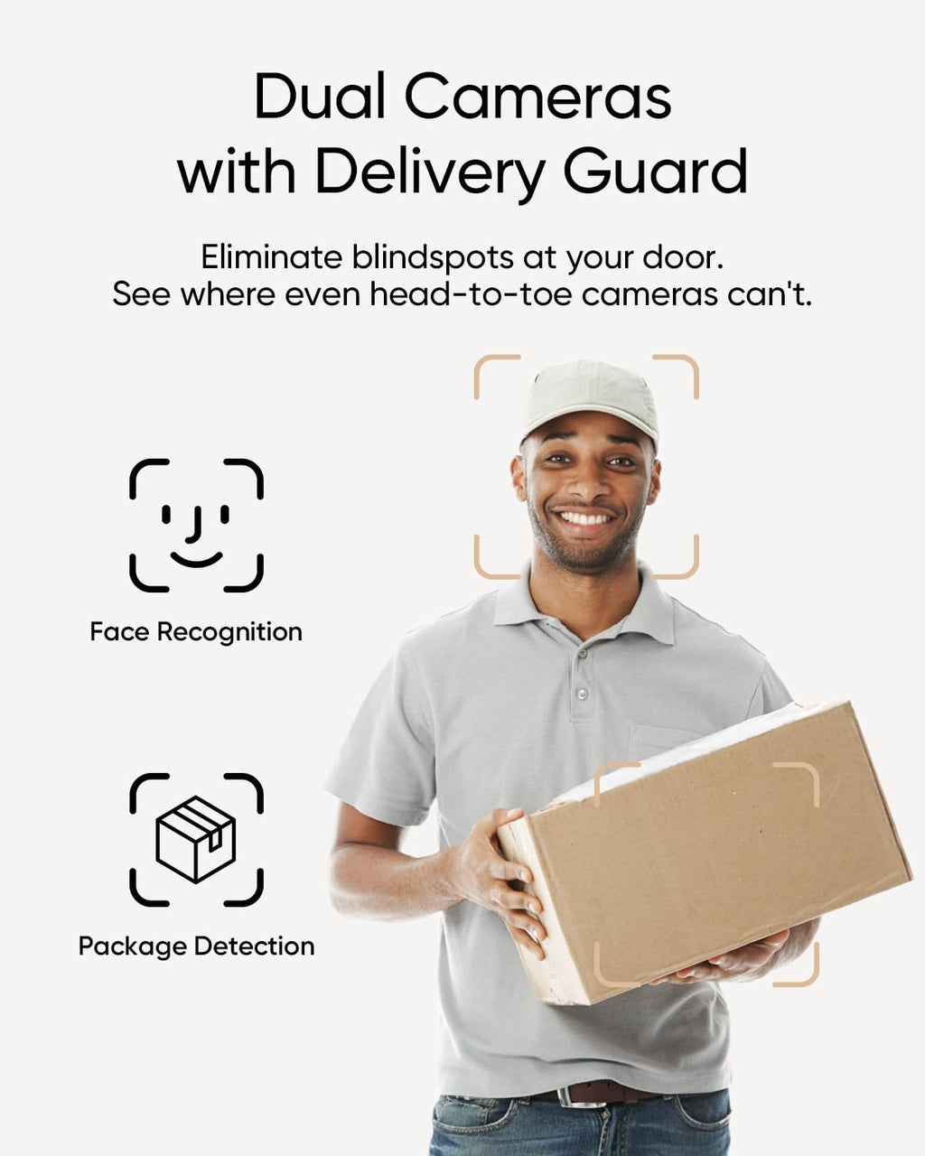 eufy Security Video Doorbell E340 (Battery Powered) with on Chime, Smart Lock C220, Dual Cameras with Delivery Guard, 2K Full HD and Color Night Vision, HomeBase S380 Compatible, No Monthly Fee