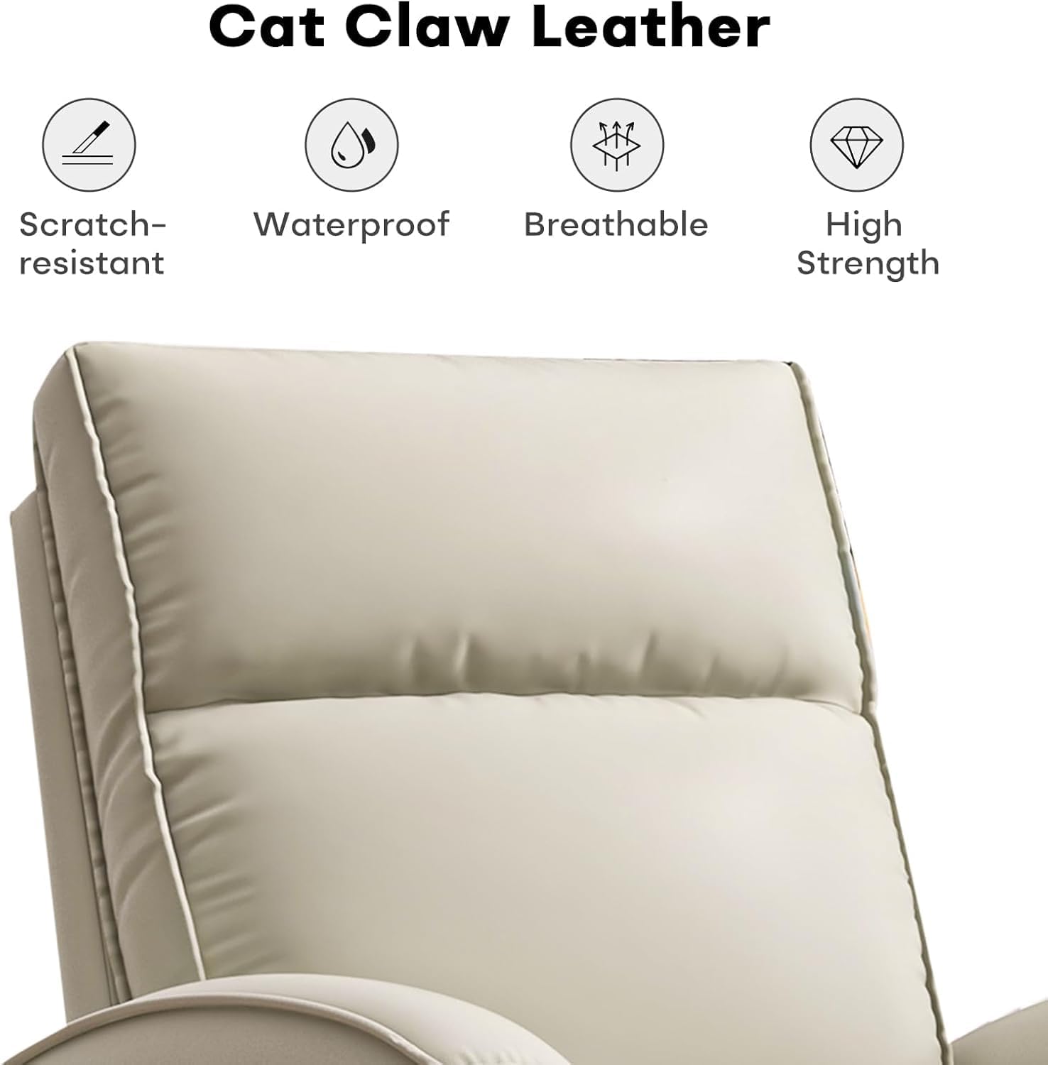 HAOMARKETS Swivel Rocker Recliner Chair, Manual Faux Leather Glider Rocking Recliners for Adults, 360° Swivel Nursery Reclining Sofa with Storage Pocket