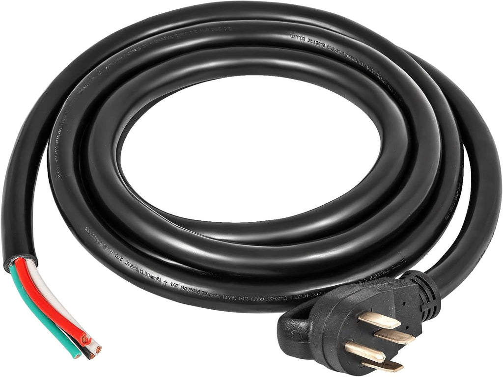VEVOR 25 FT 50 Amp Generator Extension Cord 6/3+8/1 AWG STW 50A RV Power Cord NEMA 14-50P to Bare Wire Cut Cord for Manual Transfer Switch Home Backup Camper Trailer Temporary Power ETL Certified