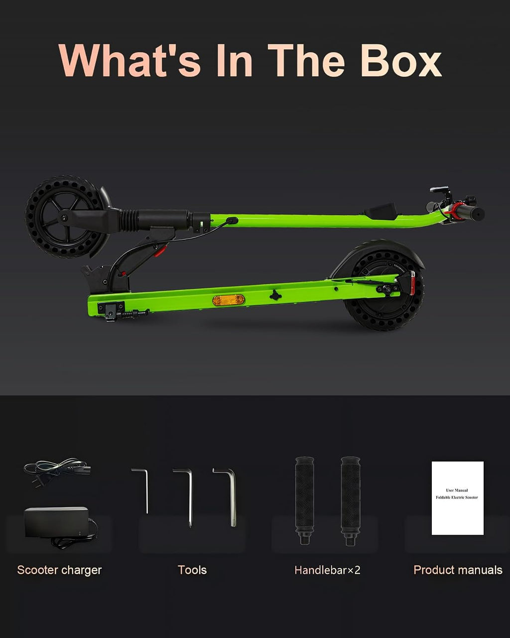 QnQ Electric Scooter 500W Peak Motor, 12 Miles Range & 15 MPH, 8' Flat-Free Tires, UL Certified, Foldable Electric Scooter for Adults, Teens and Big Kids