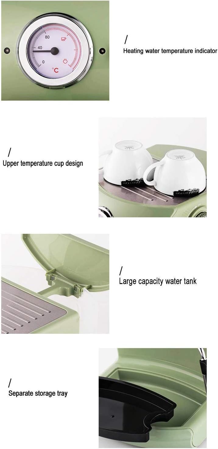 Fully Semi-Automatic Coffee Machine Retro Style Espresso Pump Type Household and Commercial Steam Type Milk Foam Strong Steam
