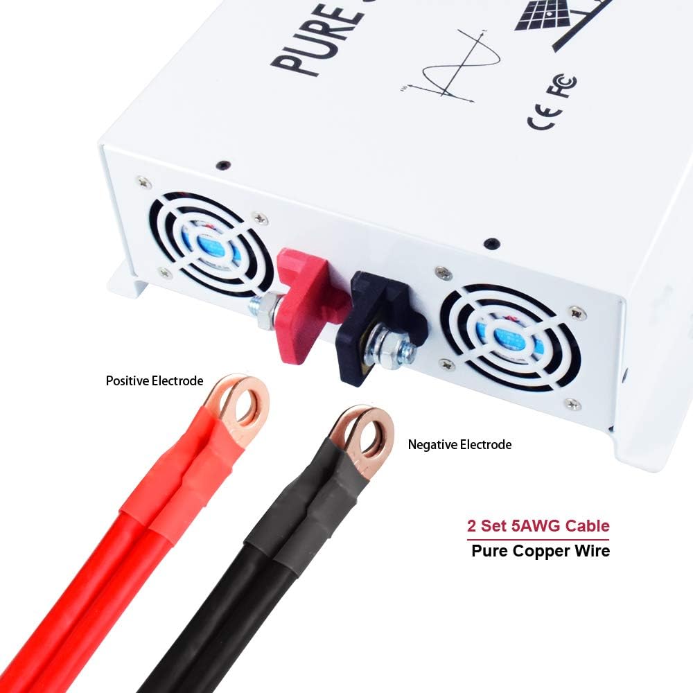 WZRELB 3500W High Frequency 24V 120V Off Grid DC AC Voltage Converter Home Power Supply True Pure Sine Wave Solar Power Inverter Generator