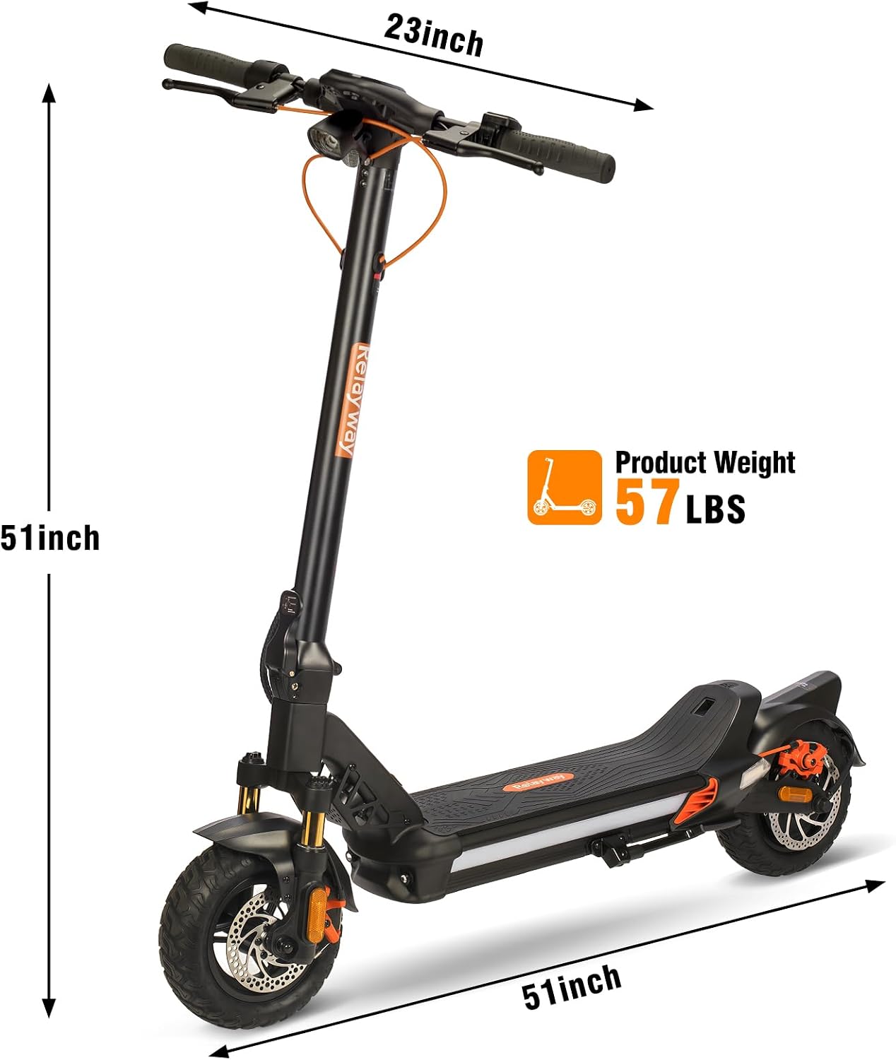 Off Road Electric Scooter Fast Speed 30 Mph, Long Range 40-50 Miles, 300+ lb Capacity