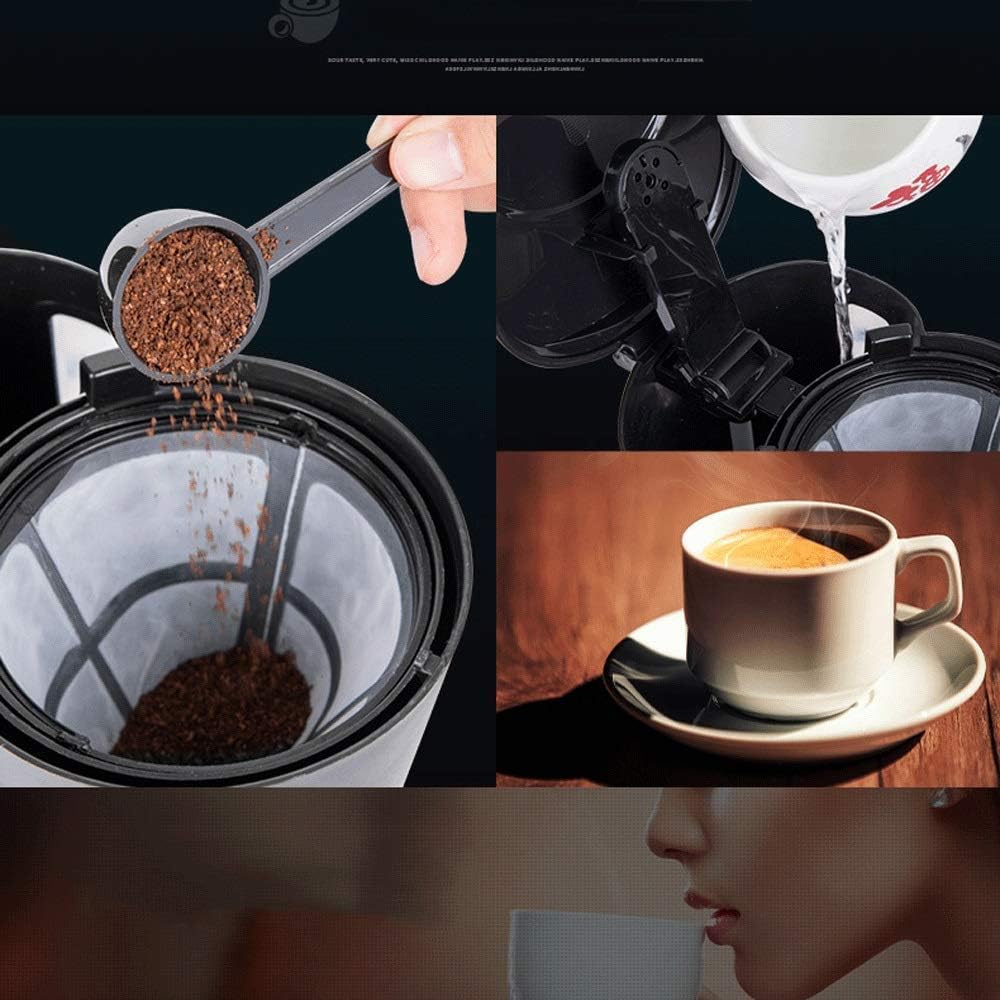 Coffee Machine Coffee Machine, Filter Coffee Machine Drip Coffee Maker with 0.6L Glass Jug, Timer Function,Boil-Dry Protection,550W,Washable Filter, Black