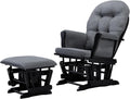 Angel Line Grayson Glider and Ottoman, Black w/Dark Gray Cushion