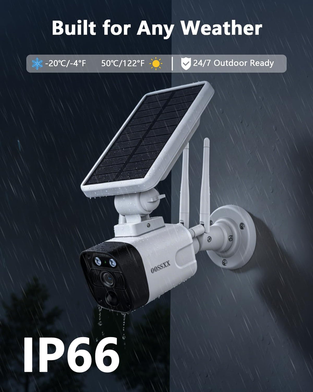OOSSXX (2026 New) Solar Wireless Security Camera System, 4MP 3-Cam Kit with 4CH NVR, 2.4/5.8GHz Dual WiFi, 55% Longer Range Dual Antennas, 130° Wide Angle, No Fee App, IP65