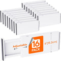 Lifewit 16 Pack 6' High Drawer Dividers 34-56cm/13.5-22' Adjustable Drawer Organizer for Clothes/Utensils, Expandable Drawer Separator in Dresser/Kitchen/Bedroom/Office Organization & Storage White
