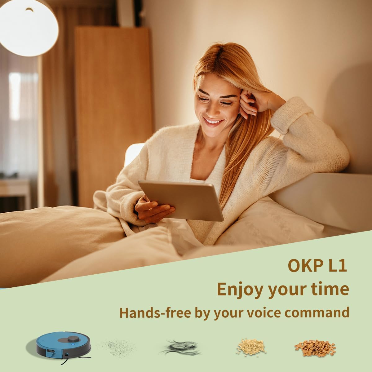 OKP Robot Vacuum L1 with 4000Pa Suction Power 180min Runtime, LiDAR Navigation Smart No-Go Zone Mapping Robotic Vacuum with Self-Charging, Wi-Fi/APP/Alexa Control for Hard Floors Pet Hair and Carpets