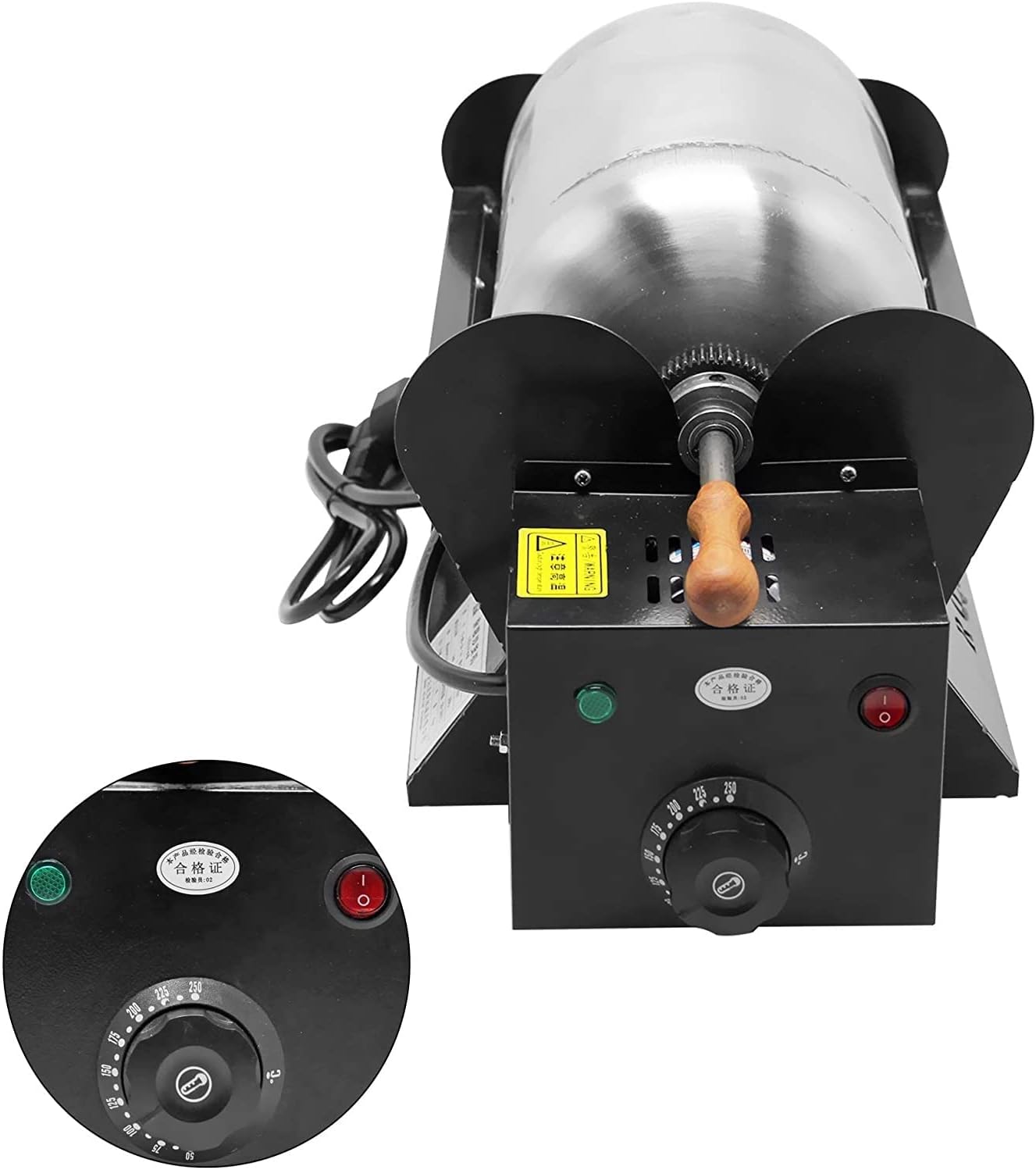Coffee Machine Electric Rotation Coffee Roaster Household Coffee Beans Roasting Machine Adjustable Temperature Stainless Steel Multi-Function Food Roaster
