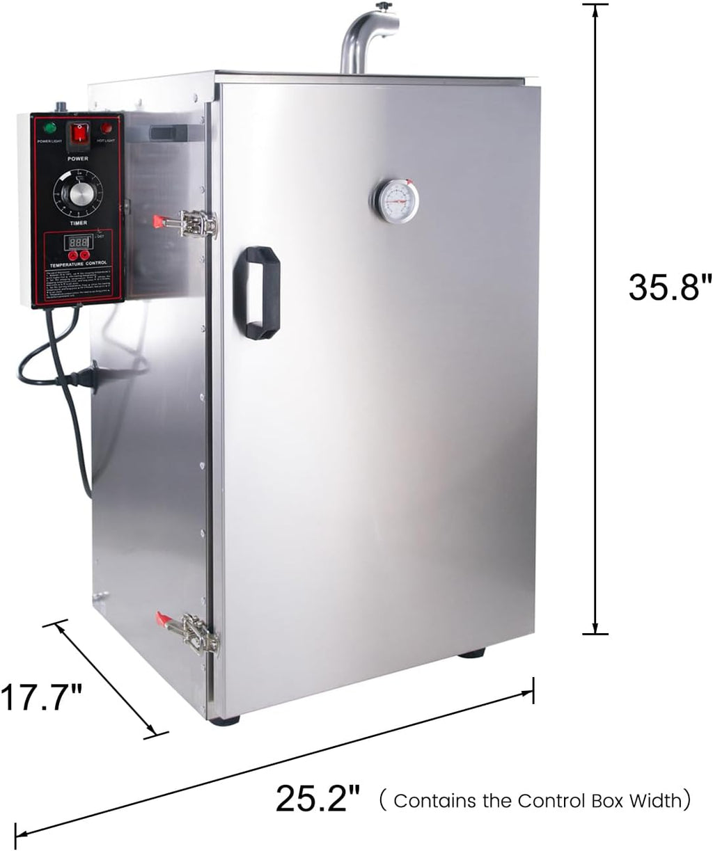 CLIVIA Electric Vertical BBQ Smoker, 4 Layers Outdoor Smoker Oven with Digital Temperature&Time Controller, Barbecue Cooking, Grilling Smoking for Fish, Sausage, Jerky (DSH-S20B)