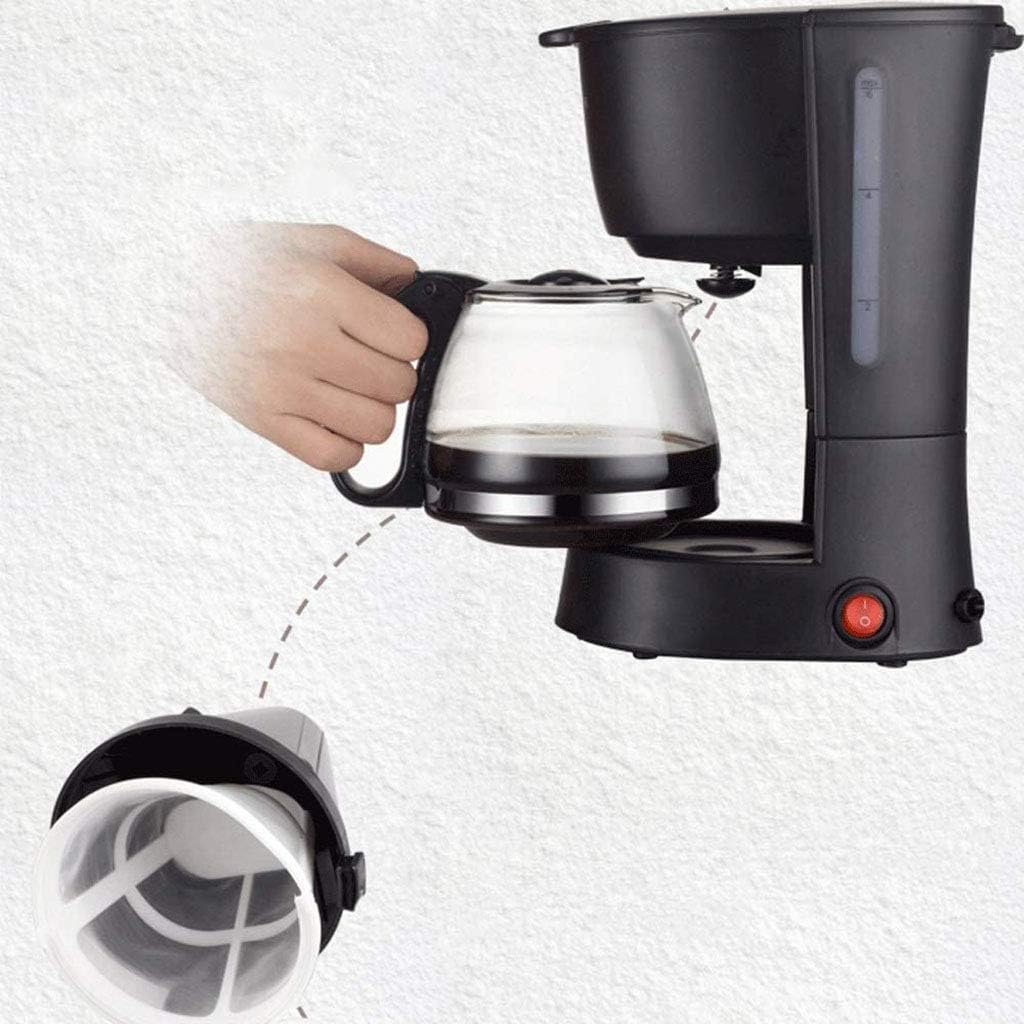 Coffee Machine Coffee Machine, Compact Coffee Machine,600Ml Coffee Maker with Anti Drip Function,550W,Reusable, Washable Filter,Black,for Espresso Cooker