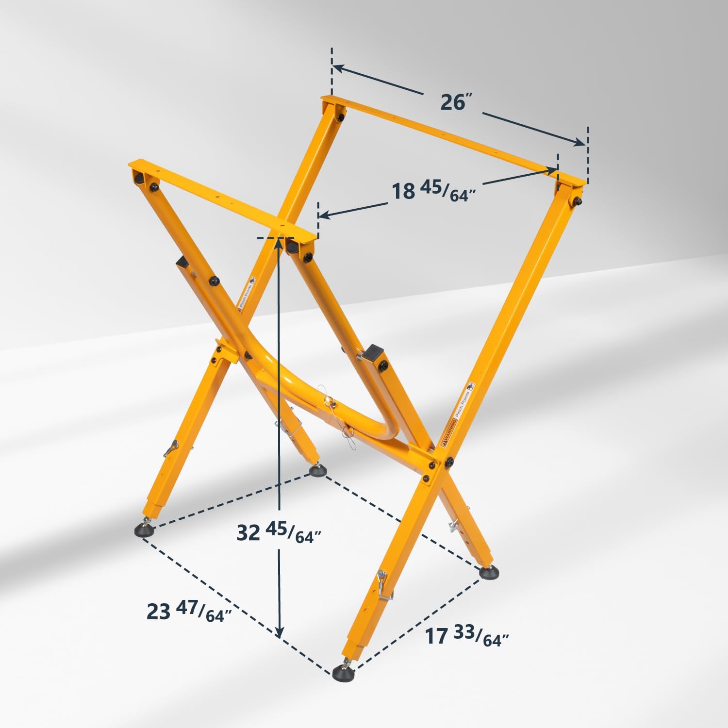 POWERTEC Folding Work Stand for Router Tabletop - Adjustable Height 32.7' to 35', Heavy Duty Steel, Portable Workbench Stand (UT1010)