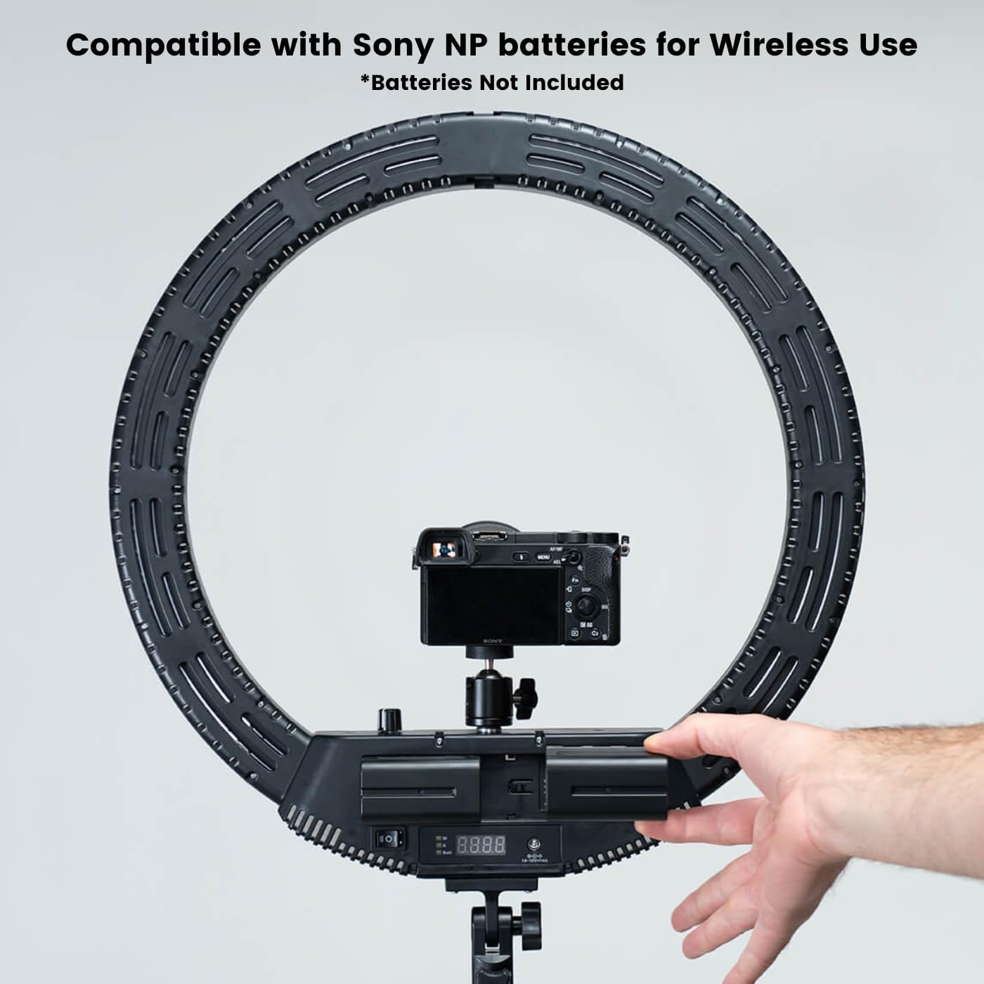 Lume Cube LED Ring Light for Videos, Selfies, Live Streaming |18' Circle Light with Stand, Phone Holder, and Camera Mount | Portable + 6.5 ft Tripod Stand and Travel Case | Battery Not Included
