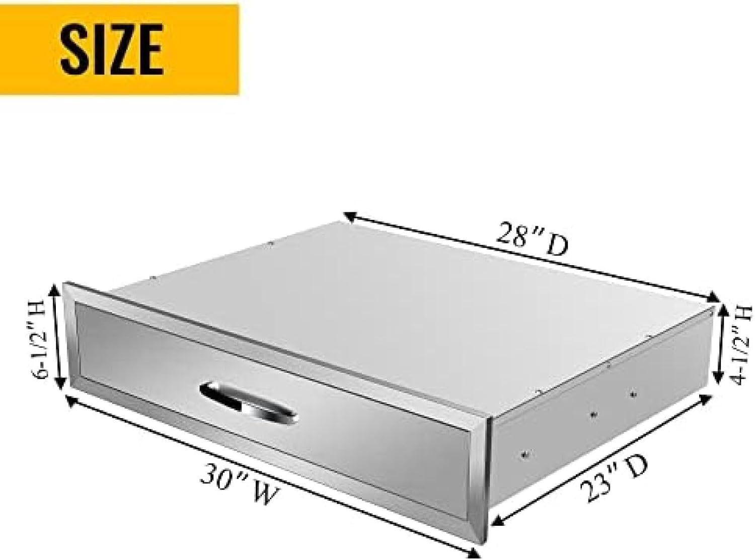 Stainless Steel Double Drawers for Outdoor Kitchen Grilling Station - BBQ Island, 30Wx23Dx6.5H
